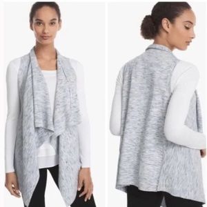 WHBM Sleeveless Drape Cardigan Vest Gray XS $100 NWOT